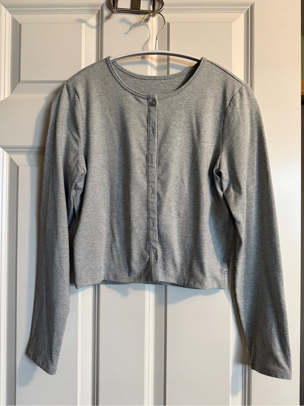 Vuori Heather Gray Halo Button-Front Long-Sleeve Cardigan